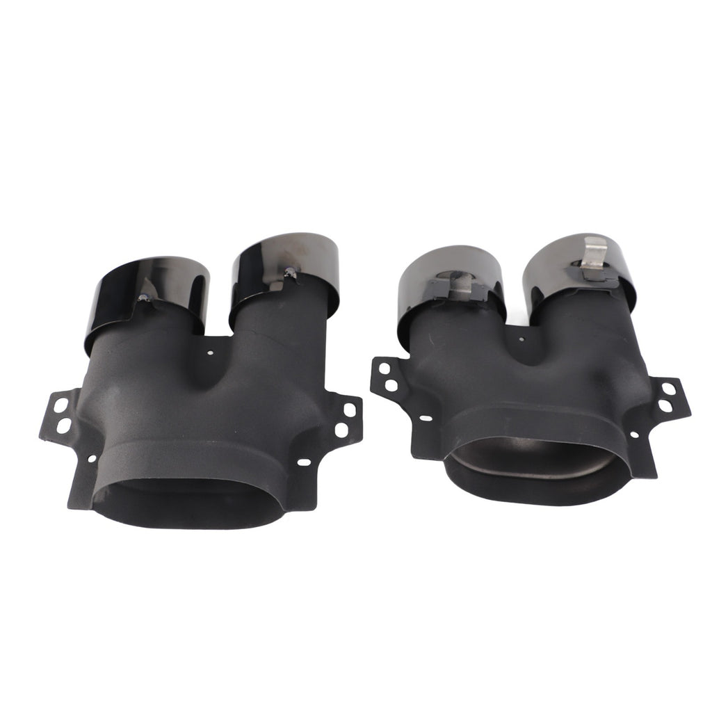 ﹒Quad Exhaust Tips For AMG C43 W205 S205 C205 A205 Facelift 2019+(Black Chrome )