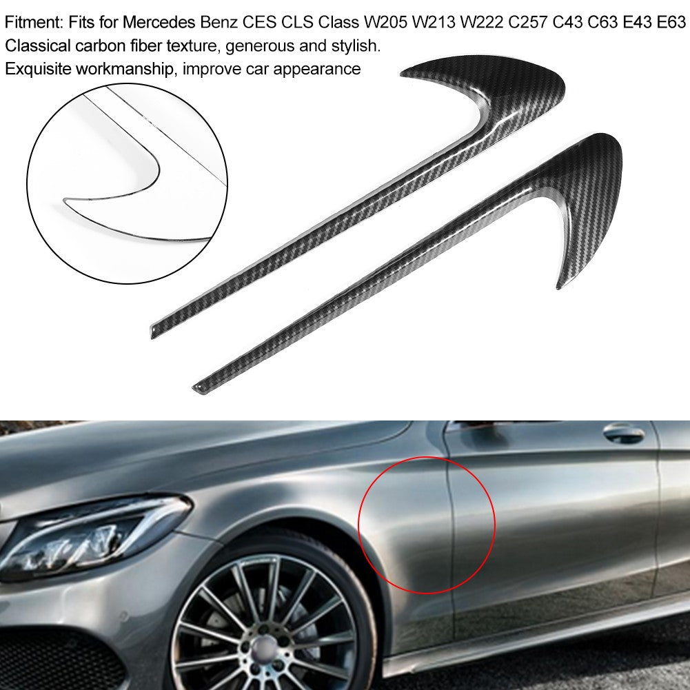 Carbon Fiber Style Car Fender Sticker For W213 W205 '