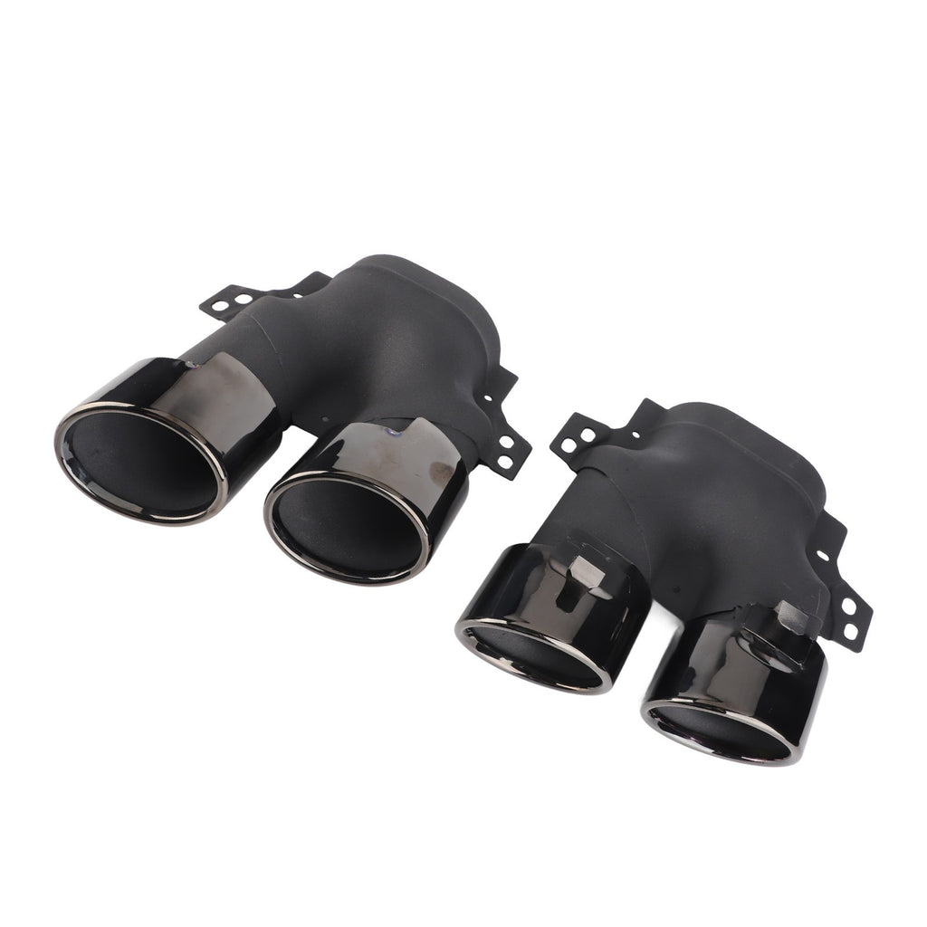 ﹒Quad Exhaust Tips For AMG C43 W205 S205 C205 A205 Facelift 2019+(Black Chrome )