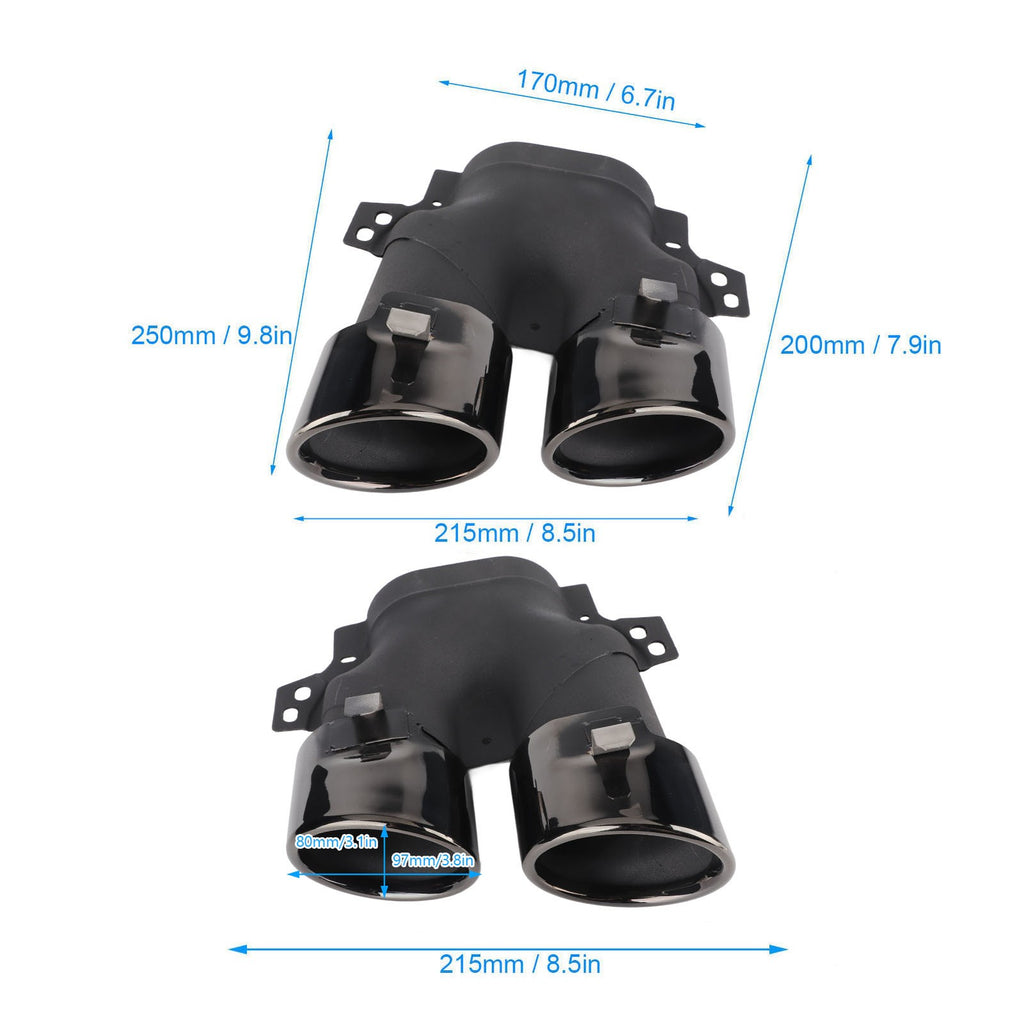 ﹒Quad Exhaust Tips For AMG C43 W205 S205 C205 A205 Facelift 2019+(Black Chrome )