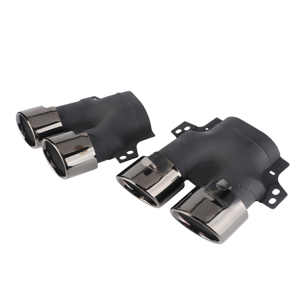 ﹒Quad Exhaust Tips For AMG C43 W205 S205 C205 A205 Facelift 2019+(Black Chrome )