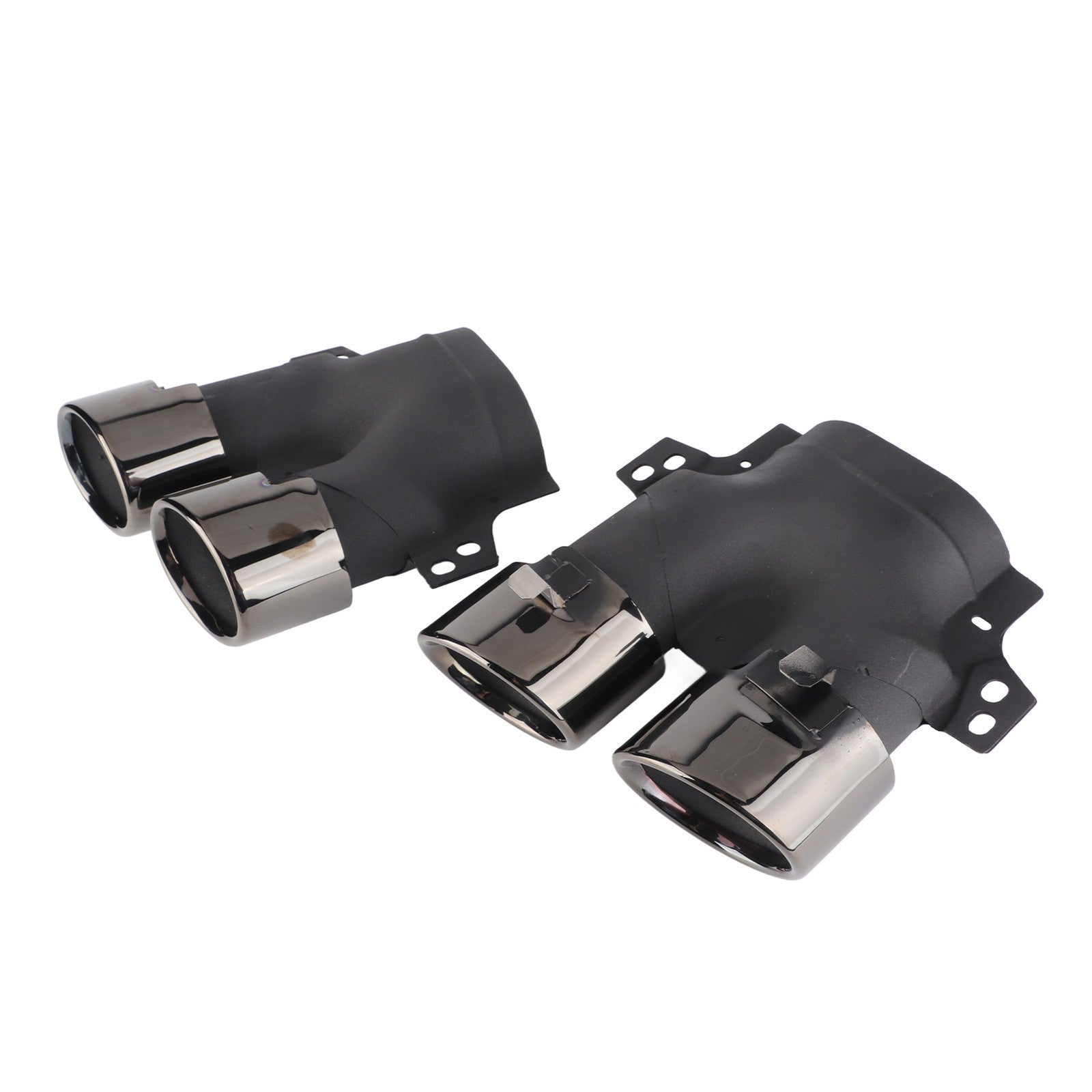 ﹒Quad Exhaust Tips For AMG C43 W205 S205 C205 A205 Facelift 2019+(Black Chrome )
