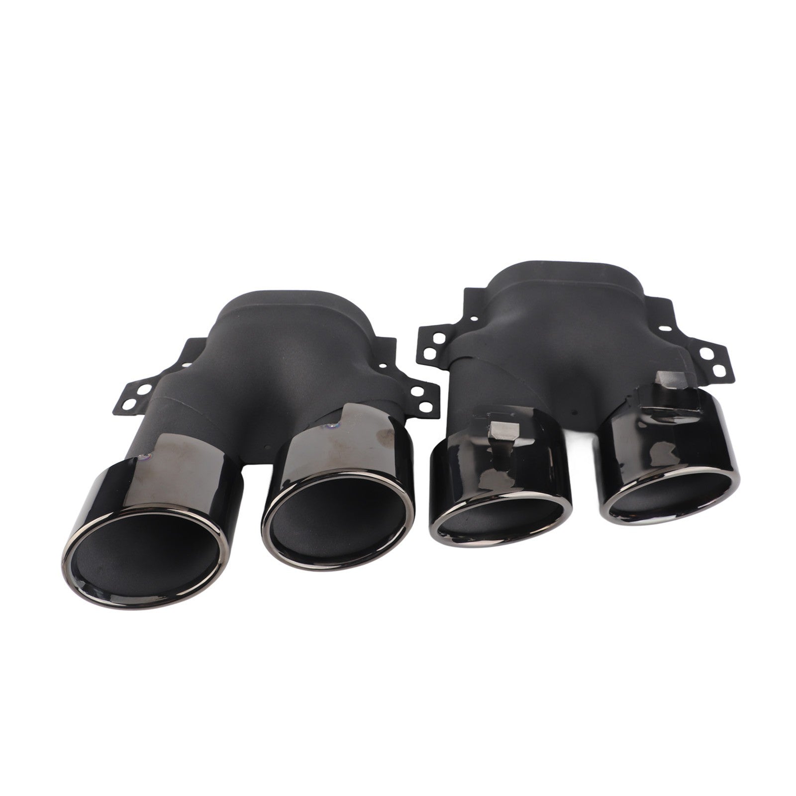 ﹒Quad Exhaust Tips For AMG C43 W205 S205 C205 A205 Facelift 2019+(Black Chrome )