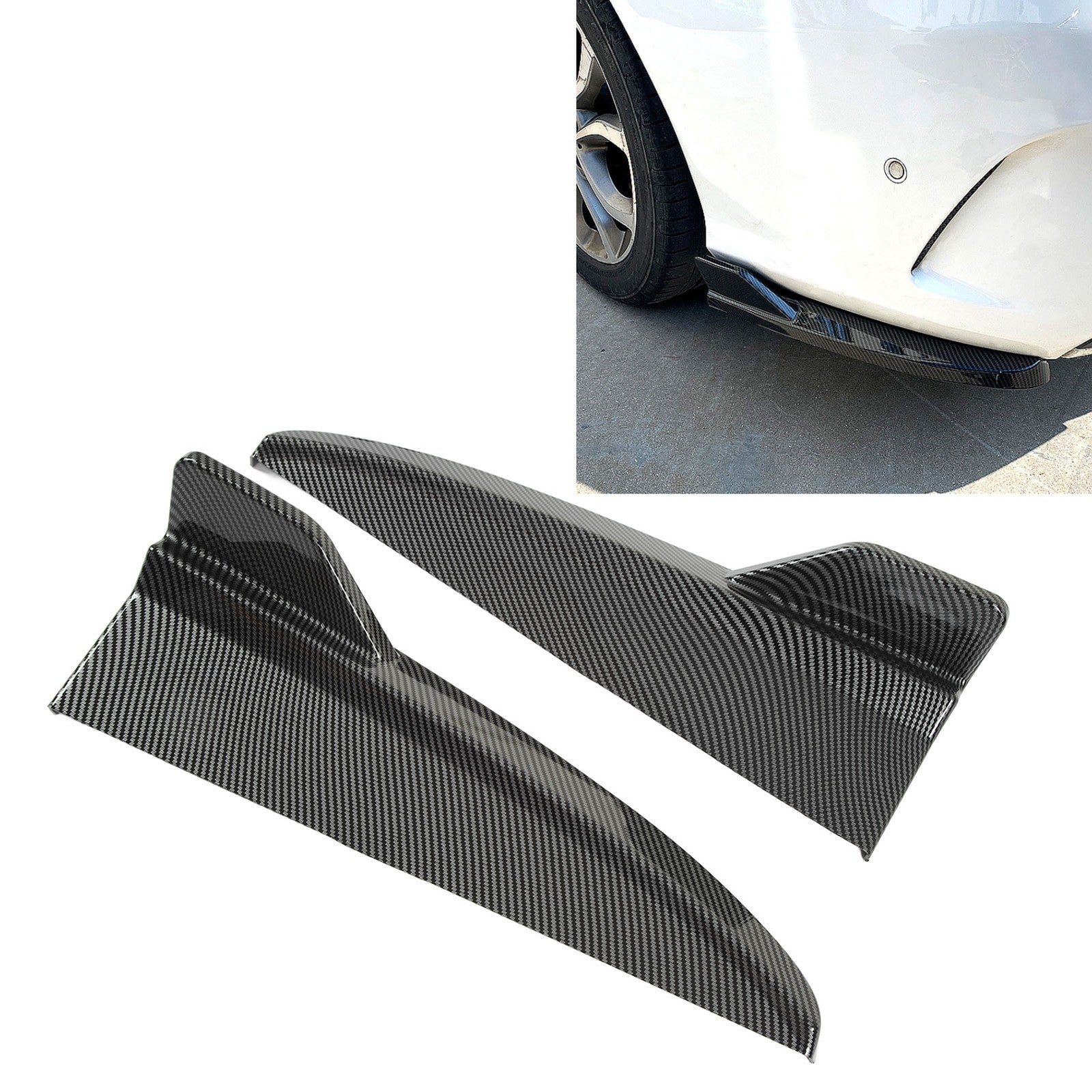 ﹒1 Pair Rear Bumper Lip Diffuser Tail Side Splitter For C‑Class W205 C43